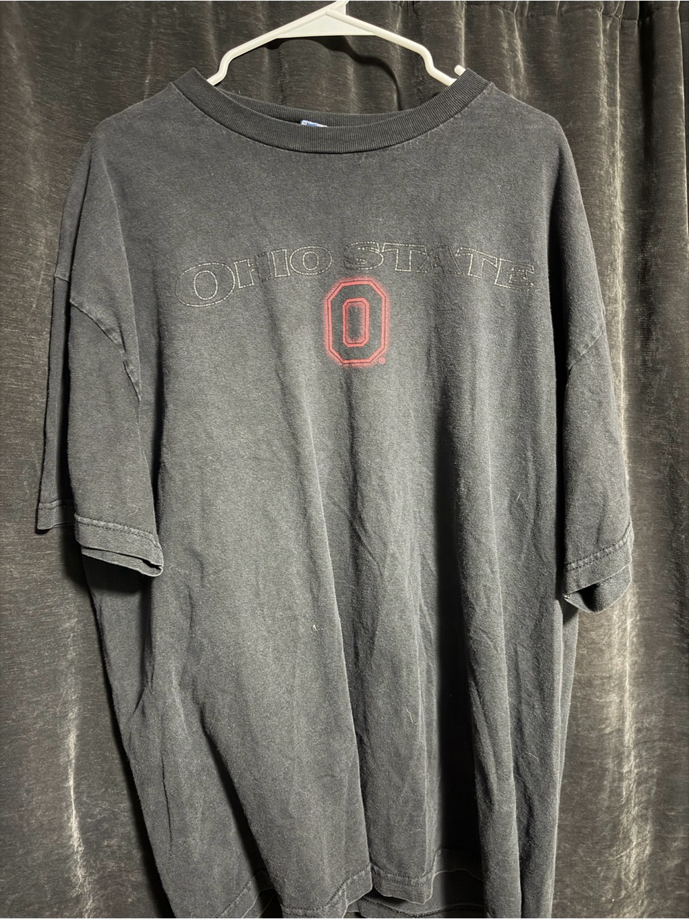 Champs Black Short Sleeve Tee with Red 'O' Graphic